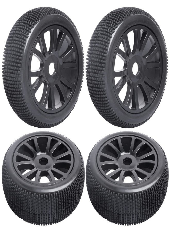FriHobby 1/8 Scale RC Buggy Tires w/Foam Inserts and 17mm Hex Wheels for Arrma Typhon 6S 3s Blx Losi 8ight HPI Vorza Hobao Hyper Kyosho Inferno, Set of 4 - Image 1